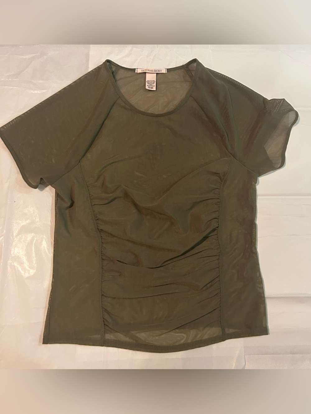 Victoria's Secret olive green sheer top